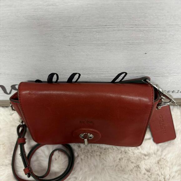 COACH Bleecker Penny Crossbody Bag Red Leather Turnlock NWT (Some Scuffing) - Picture 8 of 16